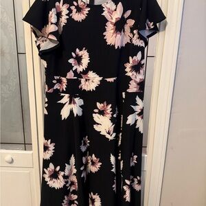 Lane Bryant Black Dress with Floral Pattern